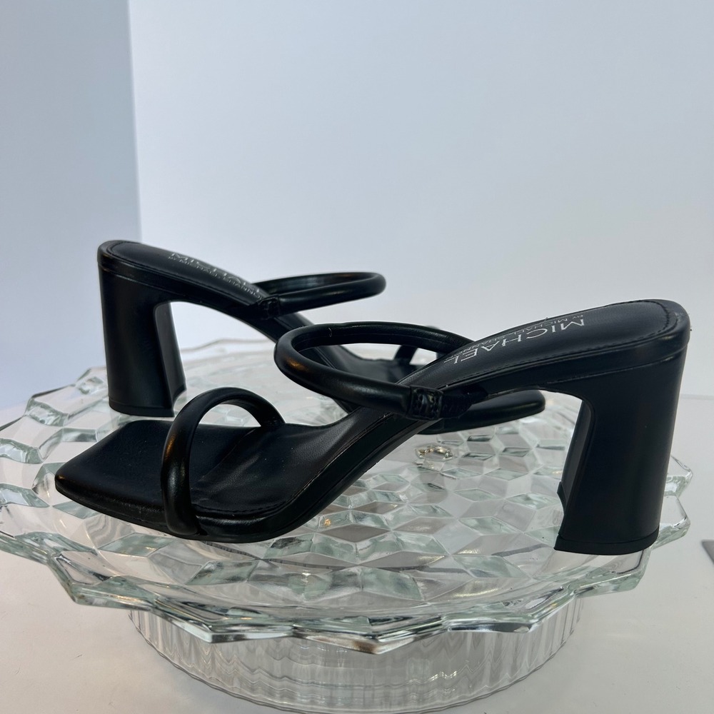 MICHAEL by Michael Shannon Black Heeled Sandals Mules Size 6